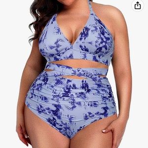 Two Piece Bikini with High Waist Tummy Control